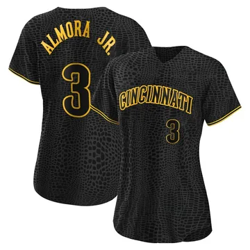 Albert Almora Jr. Women's Cincinnati Reds Authentic Snake Skin City Jersey - Black