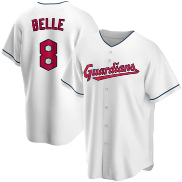 Albert Belle Men's Cleveland Guardians Replica Home Jersey - White