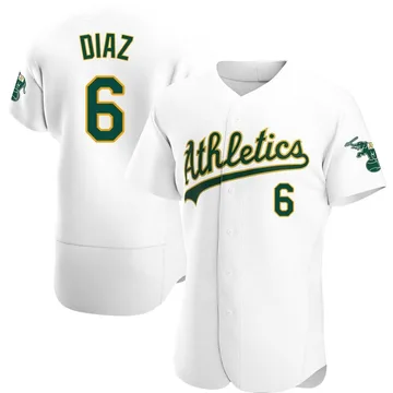 Aledmys Diaz Men's Oakland Athletics Authentic Home Jersey - White