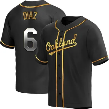 Aledmys Diaz Men's Oakland Athletics Replica Alternate Jersey - Black Golden