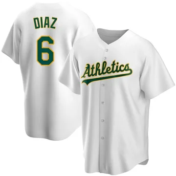 Aledmys Diaz Men's Oakland Athletics Replica Home Jersey - White