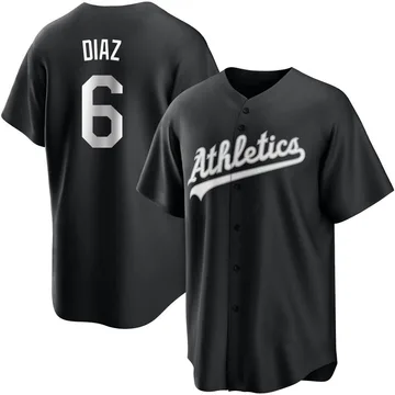 Aledmys Diaz Men's Oakland Athletics Replica Jersey - Black/White