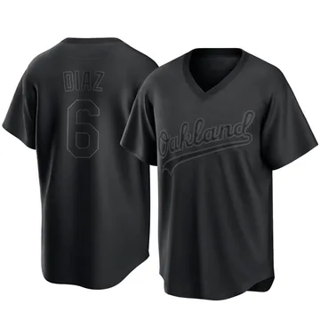 Aledmys Diaz Men's Oakland Athletics Replica Pitch Fashion Jersey - Black