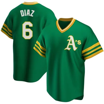 Aledmys Diaz Men's Oakland Athletics Replica R Kelly Road Cooperstown Collection Jersey - Green