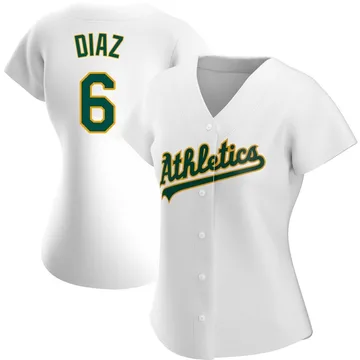 Aledmys Diaz Women's Oakland Athletics Authentic Home Jersey - White