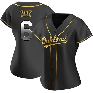 Aledmys Diaz Women's Oakland Athletics Replica Alternate Jersey - Black Golden