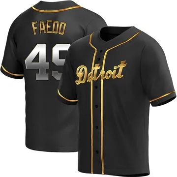 Alex Faedo Men's Detroit Tigers Replica Alternate Jersey - Black Golden