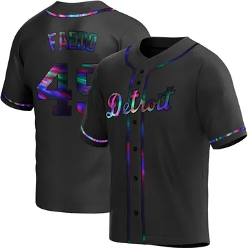 Alex Faedo Men's Detroit Tigers Replica Alternate Jersey - Black Holographic