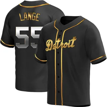 Alex Lange Men's Detroit Tigers Replica Alternate Jersey - Black Golden