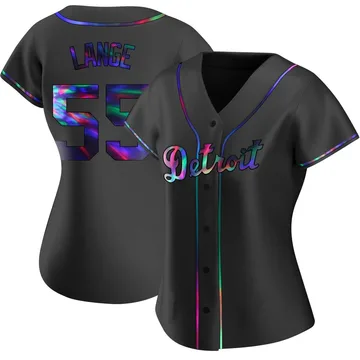 Alex Lange Women's Detroit Tigers Replica Alternate Jersey - Black Holographic