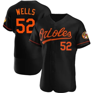 Alexander Wells Men's Baltimore Orioles Authentic Alternate Jersey - Black