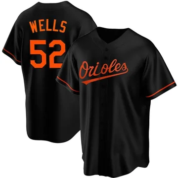 Alexander Wells Men's Baltimore Orioles Replica Alternate Jersey - Black