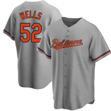 Alexander Wells Men's Baltimore Orioles Replica Road Jersey - Gray