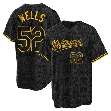 Alexander Wells Men's Baltimore Orioles Replica Snake Skin City Jersey - Black