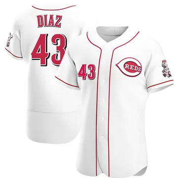 Alexis Diaz Men's Cincinnati Reds Authentic Home Jersey - White