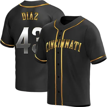 Alexis Diaz Men's Cincinnati Reds Replica Alternate Jersey - Black Golden