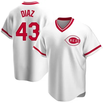 Alexis Diaz Men's Cincinnati Reds Replica Home Cooperstown Collection Jersey - White