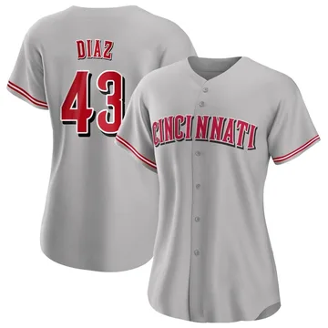 Alexis Diaz Women's Cincinnati Reds Authentic Road Jersey - Gray