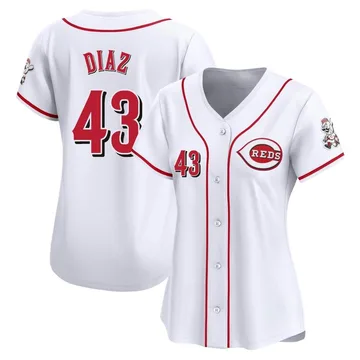 Alexis Diaz Women's Cincinnati Reds Limited Home Jersey - White