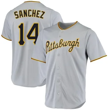 Ali Sanchez Men's Pittsburgh Pirates Replica Road Jersey - Gray