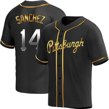 Ali Sanchez Youth Pittsburgh Pirates Replica Alternate Jersey - Black Golden