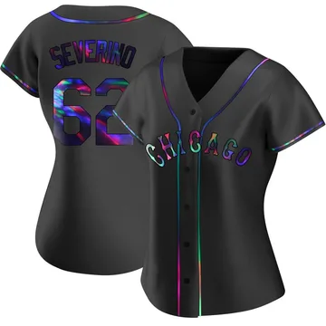 Anderson Severino Women's Chicago White Sox Replica Alternate Jersey - Black Holographic