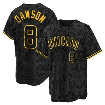 Andre Dawson Men's Chicago Cubs Replica Snake Skin City Jersey - Black