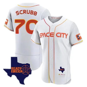 Andre Scrubb Men's Houston Astros Authentic 2023 Space City Ready 2 Reign Flex Base Jersey - White