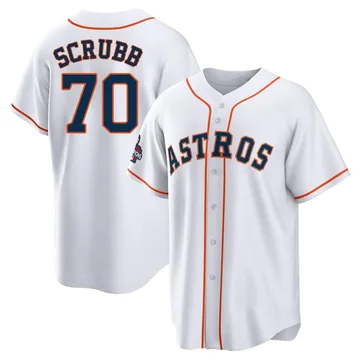 Andre Scrubb Men's Houston Astros Replica 2022 World Series Champions Home Jersey - White