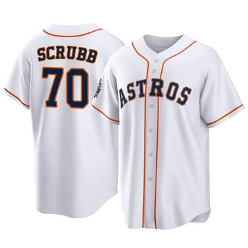 Andre Scrubb Men's Houston Astros Replica 2022 World Series Home Jersey - White