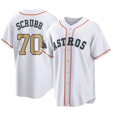 Andre Scrubb Men's Houston Astros Replica White 2023 Collection Jersey - Gold