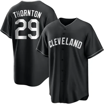 Andre Thornton Men's Cleveland Guardians Replica Jersey - Black/White