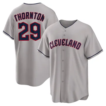 Andre Thornton Men's Cleveland Guardians Replica Road Jersey - Gray