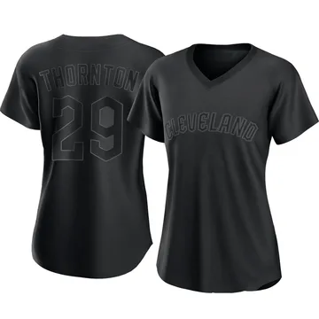 Andre Thornton Women's Cleveland Guardians Authentic Pitch Fashion Jersey - Black