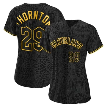 Andre Thornton Women's Cleveland Guardians Authentic Snake Skin City Jersey - Black