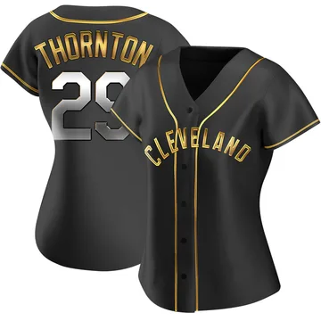 Andre Thornton Women's Cleveland Guardians Replica Alternate Jersey - Black Golden