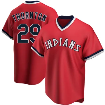 Andre Thornton Youth Cleveland Guardians Replica Road Cooperstown Collection Jersey - Red