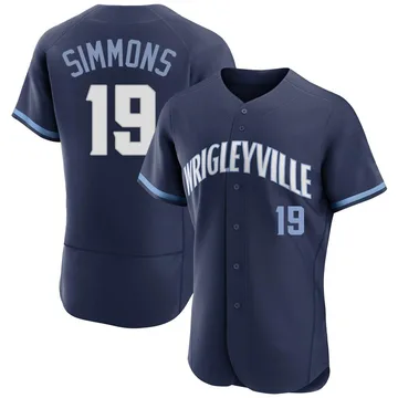 Andrelton Simmons Men's Chicago Cubs Authentic 2021 City Connect Jersey - Navy