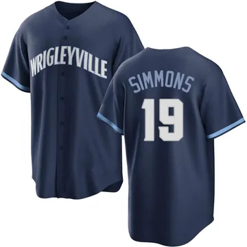 Andrelton Simmons Men's Chicago Cubs Replica 2021 City Connect Jersey - Navy