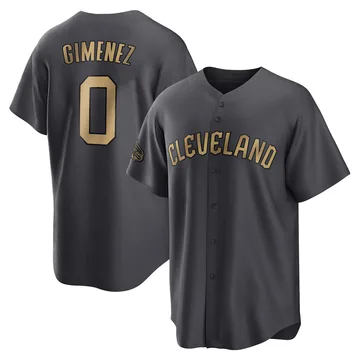 Andres Gimenez Men's Cleveland Guardians Game Replica 2022 All-Star Jersey - Charcoal