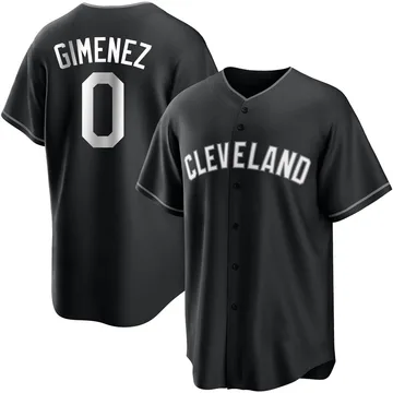 Andres Gimenez Men's Cleveland Guardians Replica Jersey - Black/White