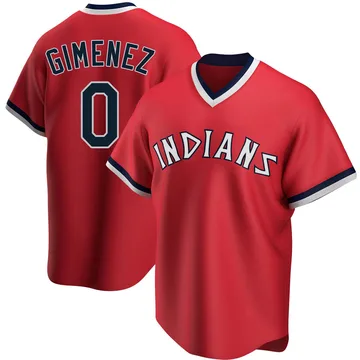 Andres Gimenez Men's Cleveland Guardians Replica Road Cooperstown Collection Jersey - Red