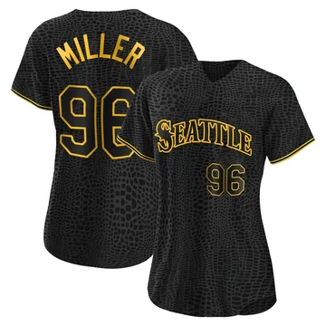 Andrew Miller Women's Seattle Mariners Authentic Snake Skin City Jersey - Black