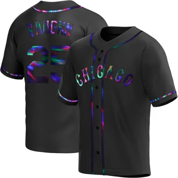 Andrew Vaughn Men's Chicago White Sox Replica Alternate Jersey - Black Holographic