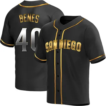 Andy Benes Men's San Diego Padres Replica Alternate Jersey - Black Golden