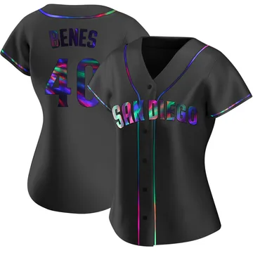 Andy Benes Women's San Diego Padres Replica Alternate Jersey - Black Holographic