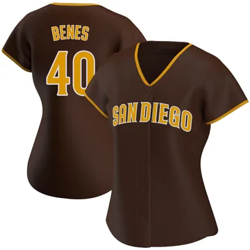 Andy Benes Women's San Diego Padres Replica Road Jersey - Brown