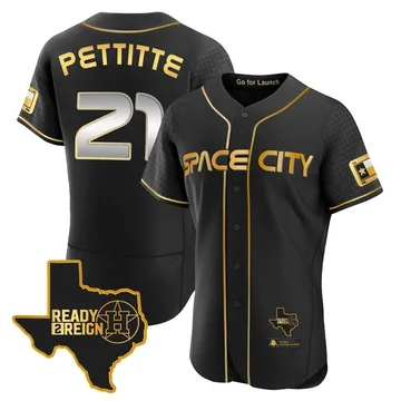 Andy Pettitte Men's Houston Astros Authentic 2023 Space City Ready 2 Reign Flex Base Jersey - Black/Gold