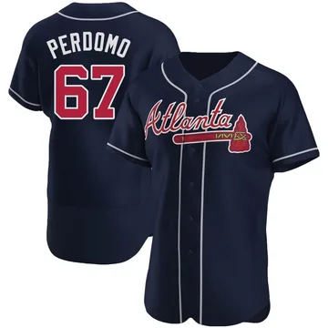 Angel Perdomo Men's Atlanta Braves Authentic Alternate Jersey - Navy