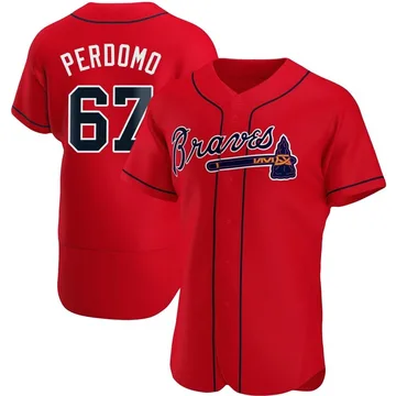 Angel Perdomo Men's Atlanta Braves Authentic Alternate Jersey - Red